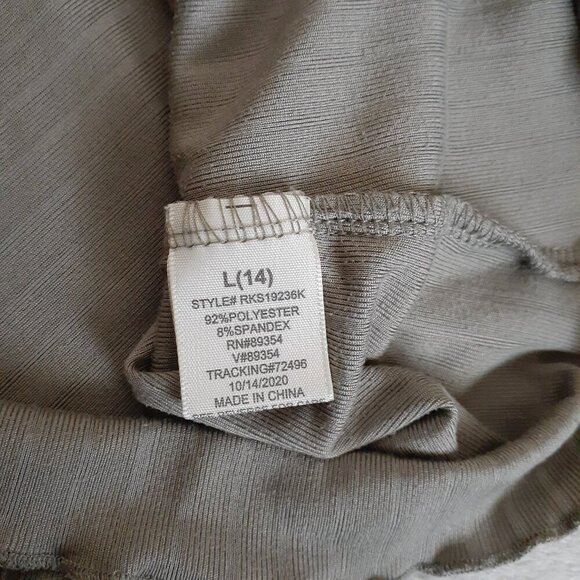 No Comment Girl Size 14 Green Ribbed 90s Long Sleeve Shirt - Picture 5 of 7